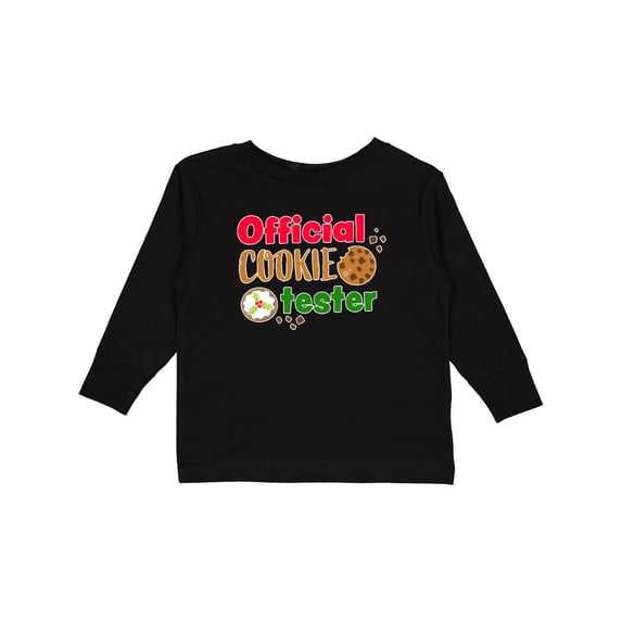 Inktastic Official Cookie Tester Christmas Cookies Boys or Girls Long Sleeve Toddler T-Shirt