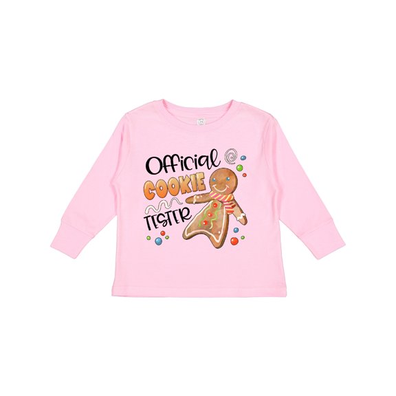Inktastic Official Cookie Tester Cute Gingerbread Boys or Girls Long Sleeve Toddler T-Shirt