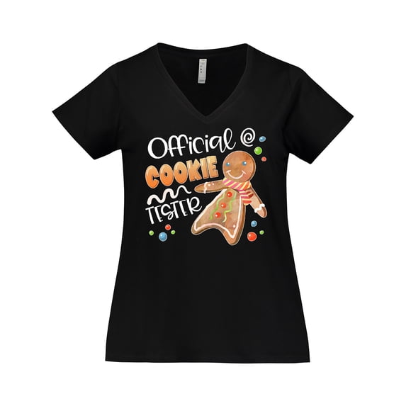 Inktastic Official Cookie Tester Cute Gingerbread Women's Plus Size V-Neck T-Shirt