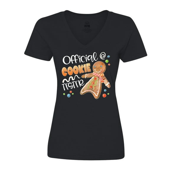 Inktastic Official Cookie Tester Cute Gingerbread Women's V-Neck T-Shirt