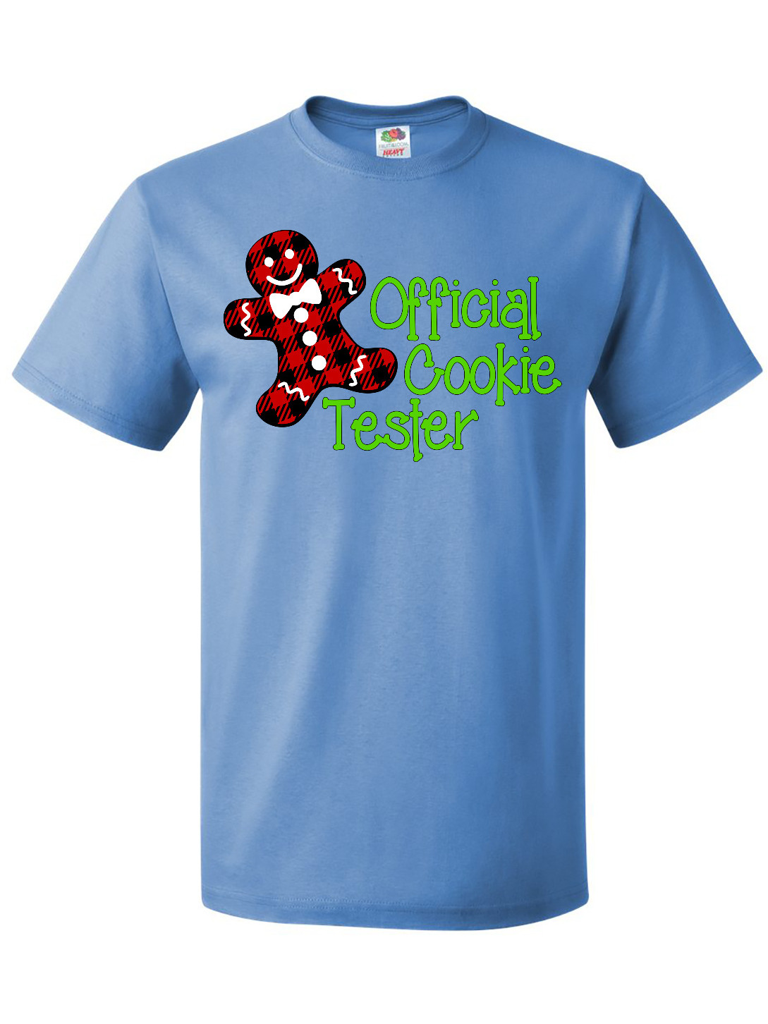 Inktastic Official Cookie Tester Red Plaid Gingerbread Man with Bow Ti T-Shirt - image 1 of 4