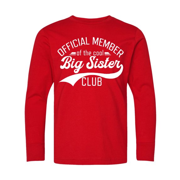 Inktastic Official Member of the Cool Big Sister Club Long Sleeve Youth T-Shirt