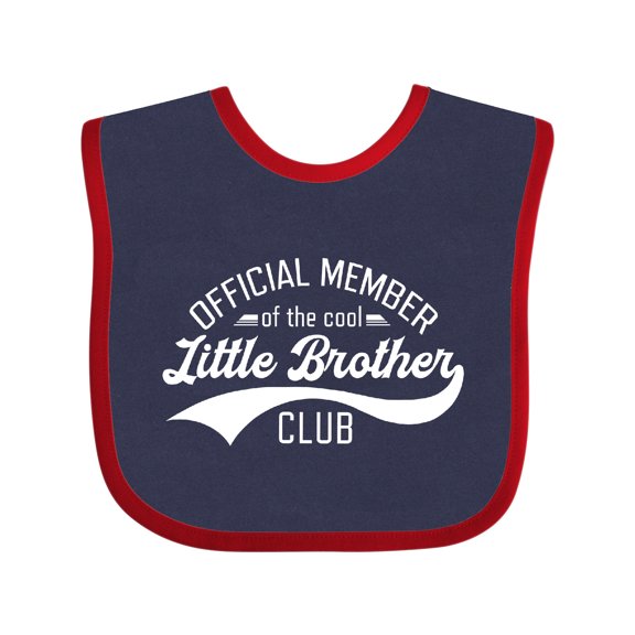 Inktastic Official Member of the Cool Little Brother Club Boys or Girls Baby Bib