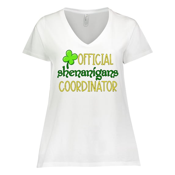 Inktastic Official Shenanigans Coordinator St. Patrick's Day Women's Plus Size V-Neck T-Shirt