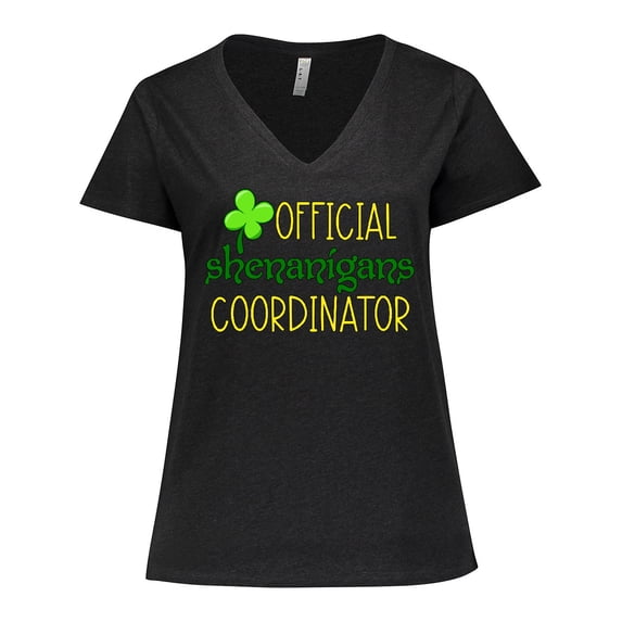 Inktastic Official Shenanigans Coordinator St. Patrick's Day Women's Plus Size V-Neck T-Shirt