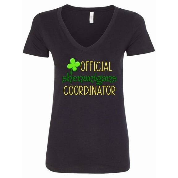 Inktastic Official Shenanigans Coordinator St. Patrick's Day Women's V-Neck T-Shirt