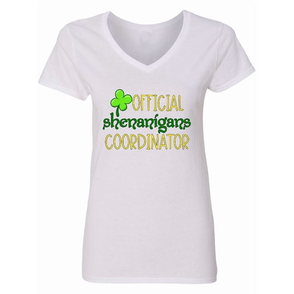 Inktastic Official Shenanigans Coordinator St. Patrick's Day Women's V-Neck T-Shirt