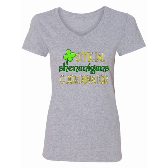 Inktastic Official Shenanigans Coordinator St. Patrick's Day Women's V-Neck T-Shirt