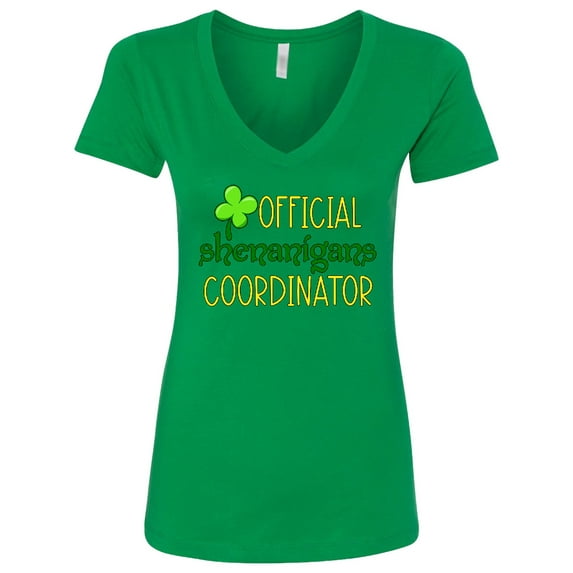 Inktastic Official Shenanigans Coordinator St. Patrick's Day Women's V-Neck T-Shirt