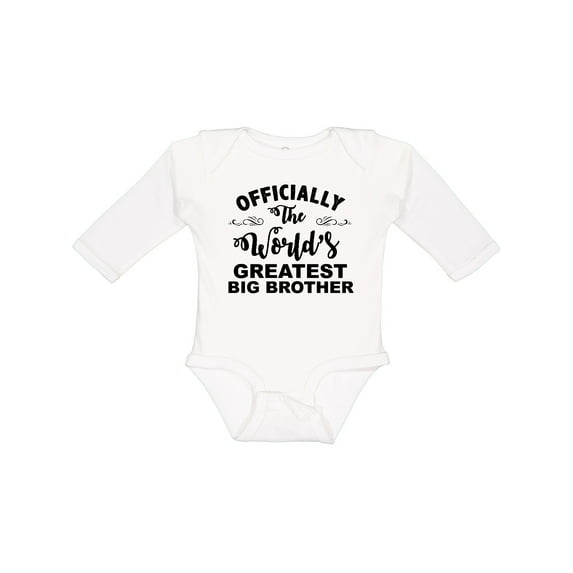 Inktastic Officially The World's Greatest Big Brother Boys Long Sleeve Baby Bodysuit