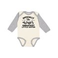 thumbnail image 1 of Inktastic Officially The World's Greatest Little Sister Girls Long Sleeve Baby Bodysuit, 1 of 5
