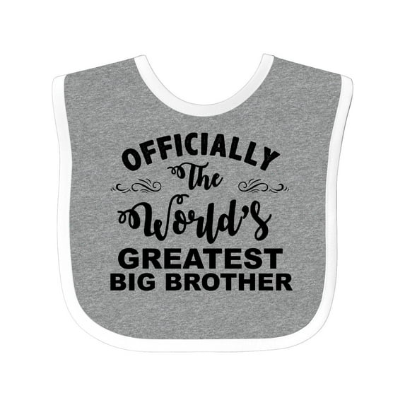 Inktastic Officially the World's Greatest Big Brother Boys Baby Bib