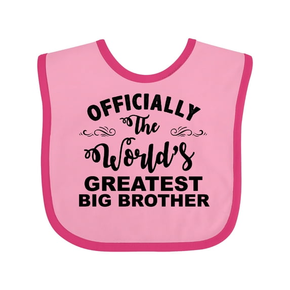 Inktastic Officially the World's Greatest Big Brother Boys Baby Bib