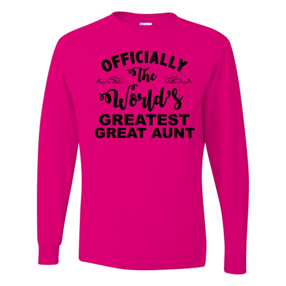 Inktastic Officially the World's Greatest Great Aunt Long Sleeve T-Shirt