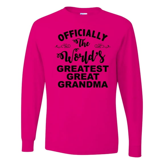 Inktastic Officially the World's Greatest Great Grandma Long Sleeve T-Shirt