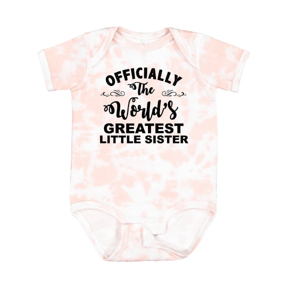 Inktastic Officially the World's Greatest Little Sister Girls Baby Bodysuit