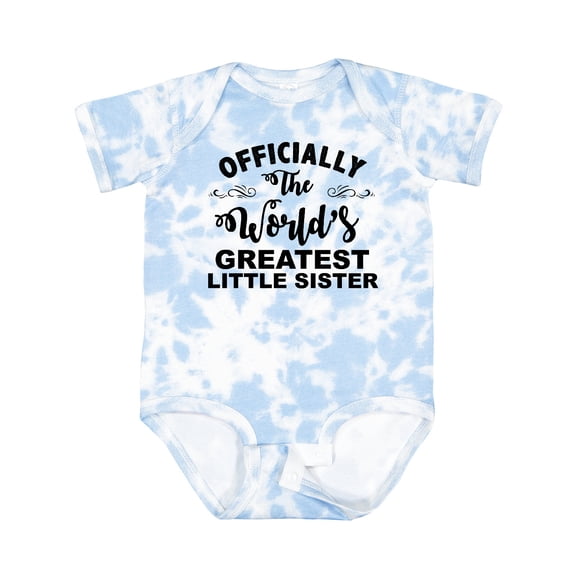 Inktastic Officially the World's Greatest Little Sister Girls Baby Bodysuit