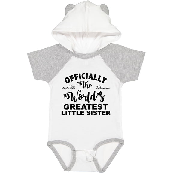 Inktastic Officially the World's Greatest Little Sister Girls Baby Bodysuit