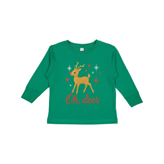 Inktastic Oh Deer Christmas Reindeer Boys or Girls Long Sleeve Toddler T-Shirt