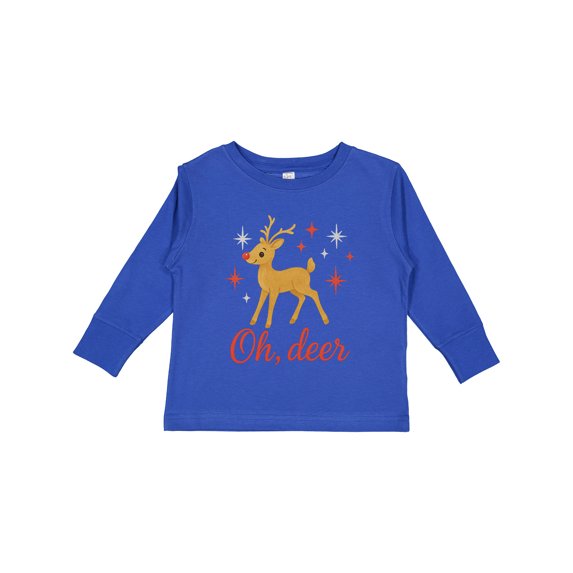 Inktastic Oh Deer Christmas Reindeer Boys or Girls Long Sleeve Toddler T-Shirt