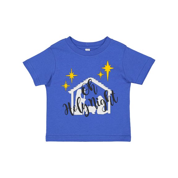 Inktastic Oh Holy Night Christmas Nativity with Yellow Stars Boys or Girls Toddler T-Shirt