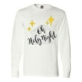 thumbnail image 1 of Inktastic Oh Holy Night Christmas Nativity with Yellow Stars Long Sleeve T-Shirt, 1 of 5