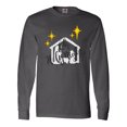 thumbnail image 1 of Inktastic Oh Holy Night Christmas Nativity with Yellow Stars Long Sleeve T-Shirt, 1 of 4