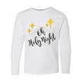 thumbnail image 1 of Inktastic Oh Holy Night Christmas Nativity with Yellow Stars Long Sleeve Youth T-Shirt, 1 of 5