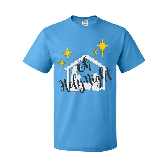 Inktastic Oh Holy Night Christmas Nativity with Yellow Stars T-Shirt