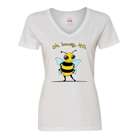 Inktastic Oh, Honey, No...- cute bee Women's V-Neck T-Shirt
