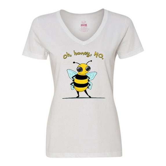 Inktastic Oh, Honey, No...- cute bee Women's V-Neck T-Shirt