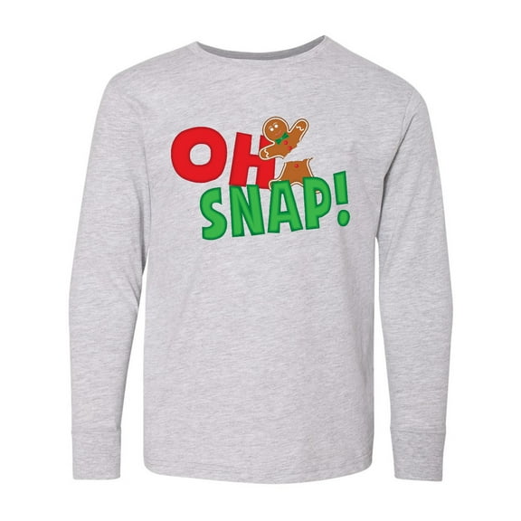 Inktastic Oh Snap Broken Gingerbread Long Sleeve Youth T-Shirt