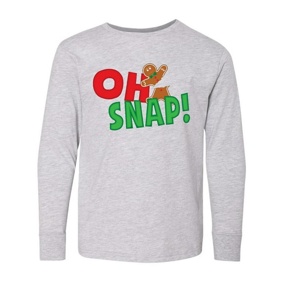 Inktastic Oh Snap Broken Gingerbread Long Sleeve Youth T-Shirt