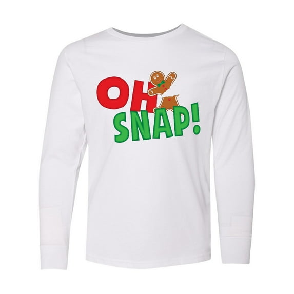 Inktastic Oh Snap Broken Gingerbread Long Sleeve Youth T-Shirt