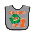 thumbnail image 1 of Inktastic Oh Snap I'm 1 Cute Green Alligator Boys or Girls Baby Bib, 1 of 4