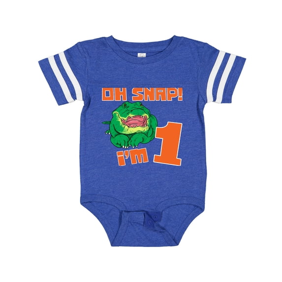 Inktastic Oh Snap I'm 1 Cute Green Alligator Boys or Girls Baby Bodysuit