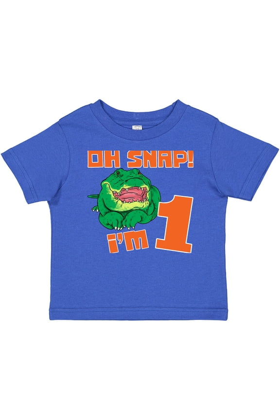 Oh Snap I'm 1 Cute Green Alligator Boys or Girls Baby T-Shirt