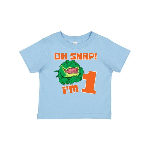 Inktastic Oh Snap I'm 1 Cute Green Alligator Boys or Girls Baby T-Shirt