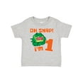 thumbnail image 1 of Inktastic Oh Snap I'm 1 Cute Green Alligator Boys or Girls Baby T-Shirt, 1 of 5