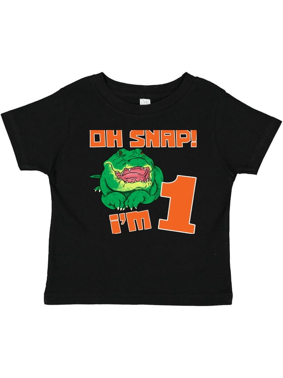 Oh Snap I'm 1 Cute Green Alligator Boys or Girls Baby T-Shirt