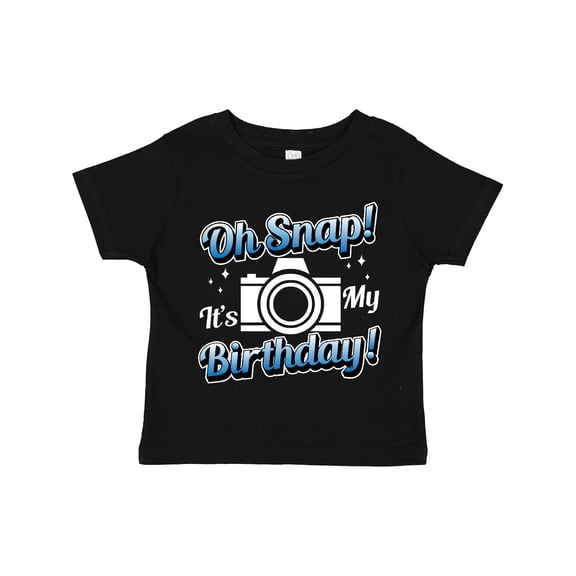 Inktastic Oh Snap Its My Birthday with Camera and Sparkles White Boys or Girls Toddler T-Shirt