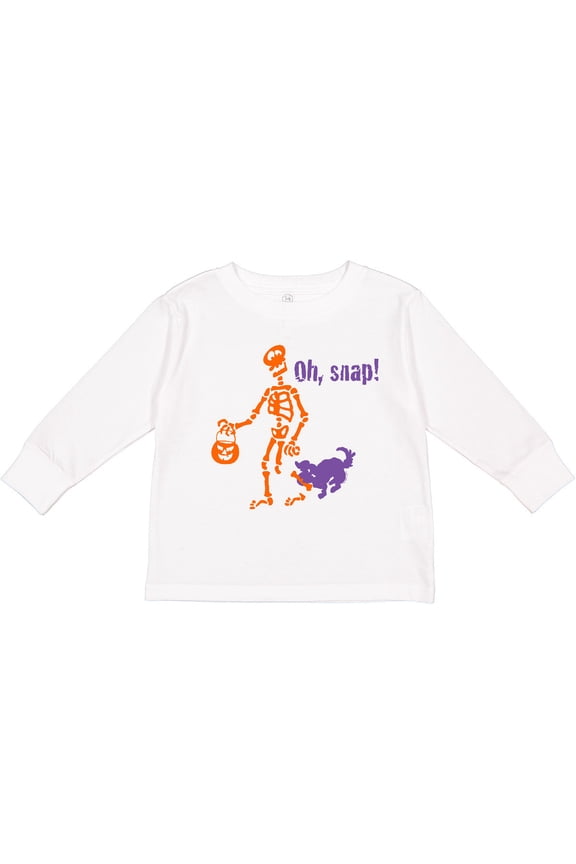Oh, Snap Skeleton Boys or Girls Long Sleeve Toddler T-Shirt