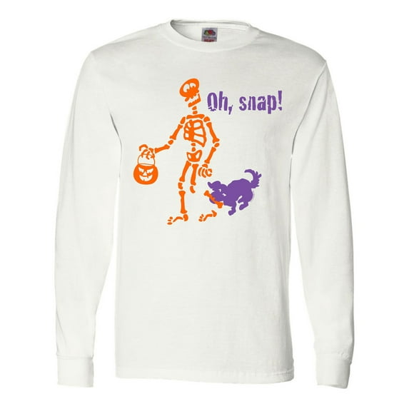 Inktastic Oh, Snap Skeleton Long Sleeve T-Shirt