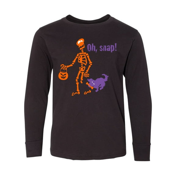 Inktastic Oh, Snap Skeleton Long Sleeve Youth T-Shirt