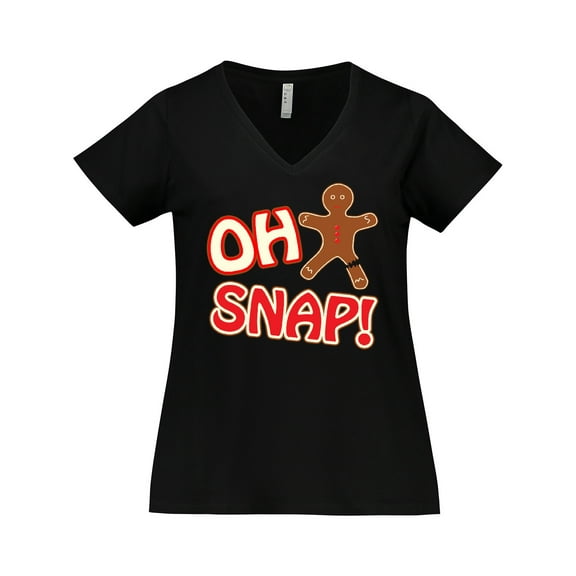 Inktastic Oh Snapbroken gingerbread Women's Plus Size V-Neck T-Shirt