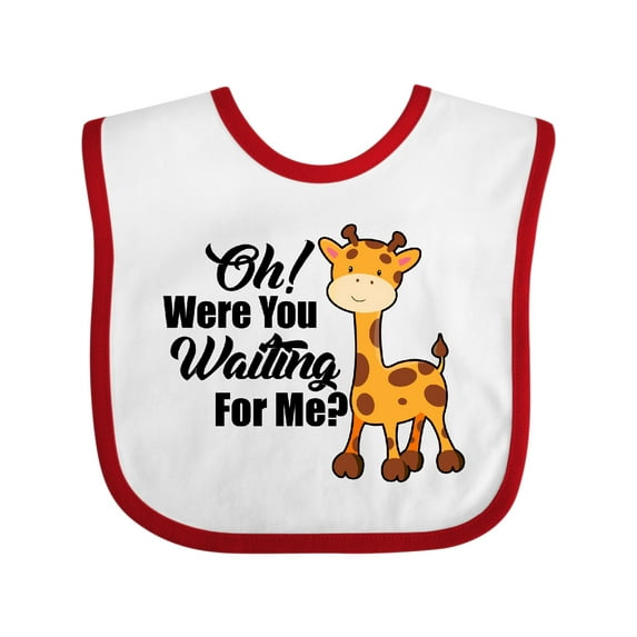 Inktastic Oh Were You Waiting for Me with Baby Giraffe Boys or Girls Baby Bib