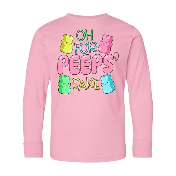 Inktastic Oh for Peeps' Sake Easter Bunnies Long Sleeve Youth T-Shirt