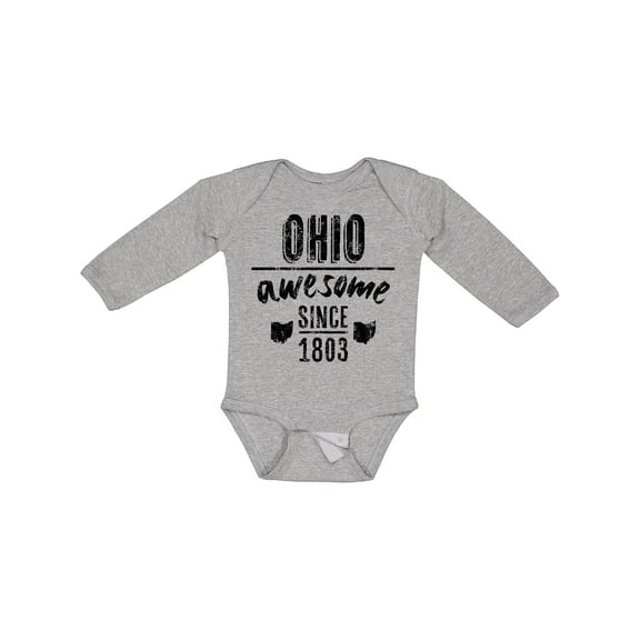 Inktastic Ohio Awesome Since 1803 Boys or Girls Long Sleeve Baby Bodysuit