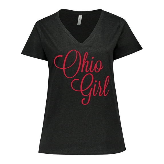 Inktastic Ohio Girl Women's Plus Size V-Neck T-Shirt