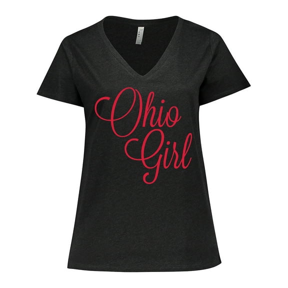 Inktastic Ohio Girl Women's Plus Size V-Neck T-Shirt